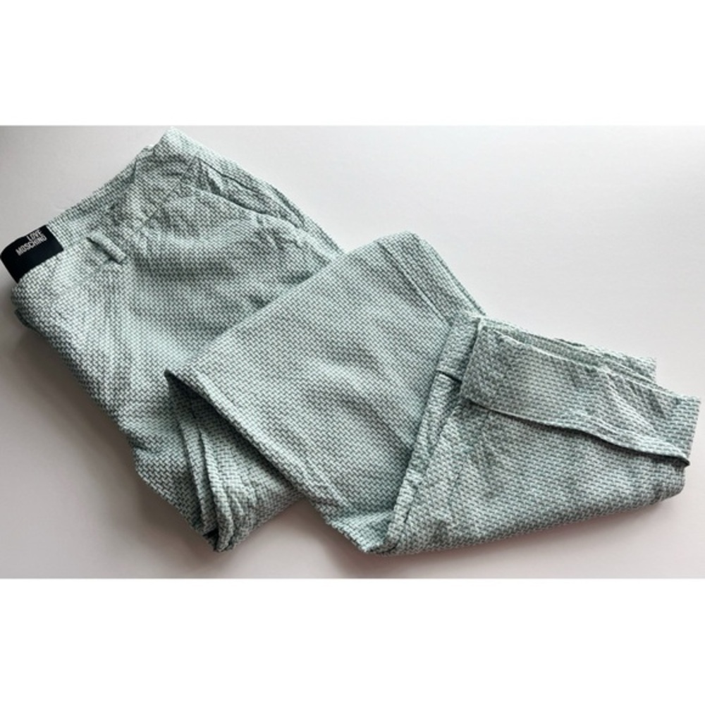 Love Moschino • Mint Green Textured Trouser Pants